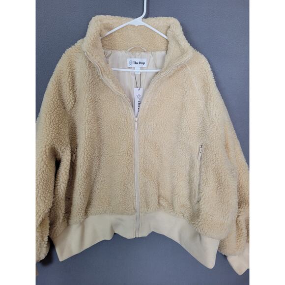 The Drop Women's Lee Sherpa Bomber Jacket Sandstorm Size 2X - Picture 3 of 9